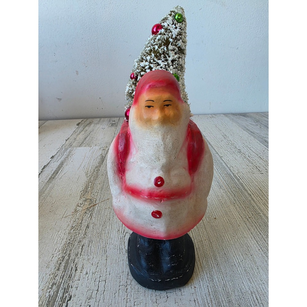 Bethany lowe elous? Paper mache Santa tree Xmas figurine decor unique
